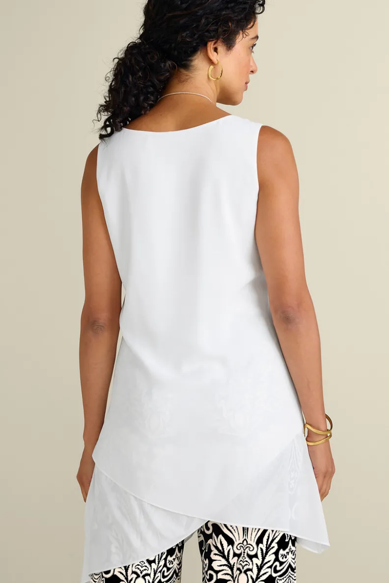 Sofisticada Túnica Céline en Ébano - Blusa Larga con Detalles Acanalados de Soft Surroundings