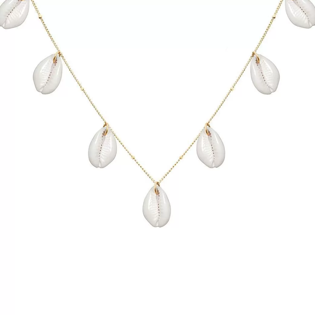 Gargantilla Playera con Caracoles Atolea - Joyería Costera Elegante para Looks Boho 

(，