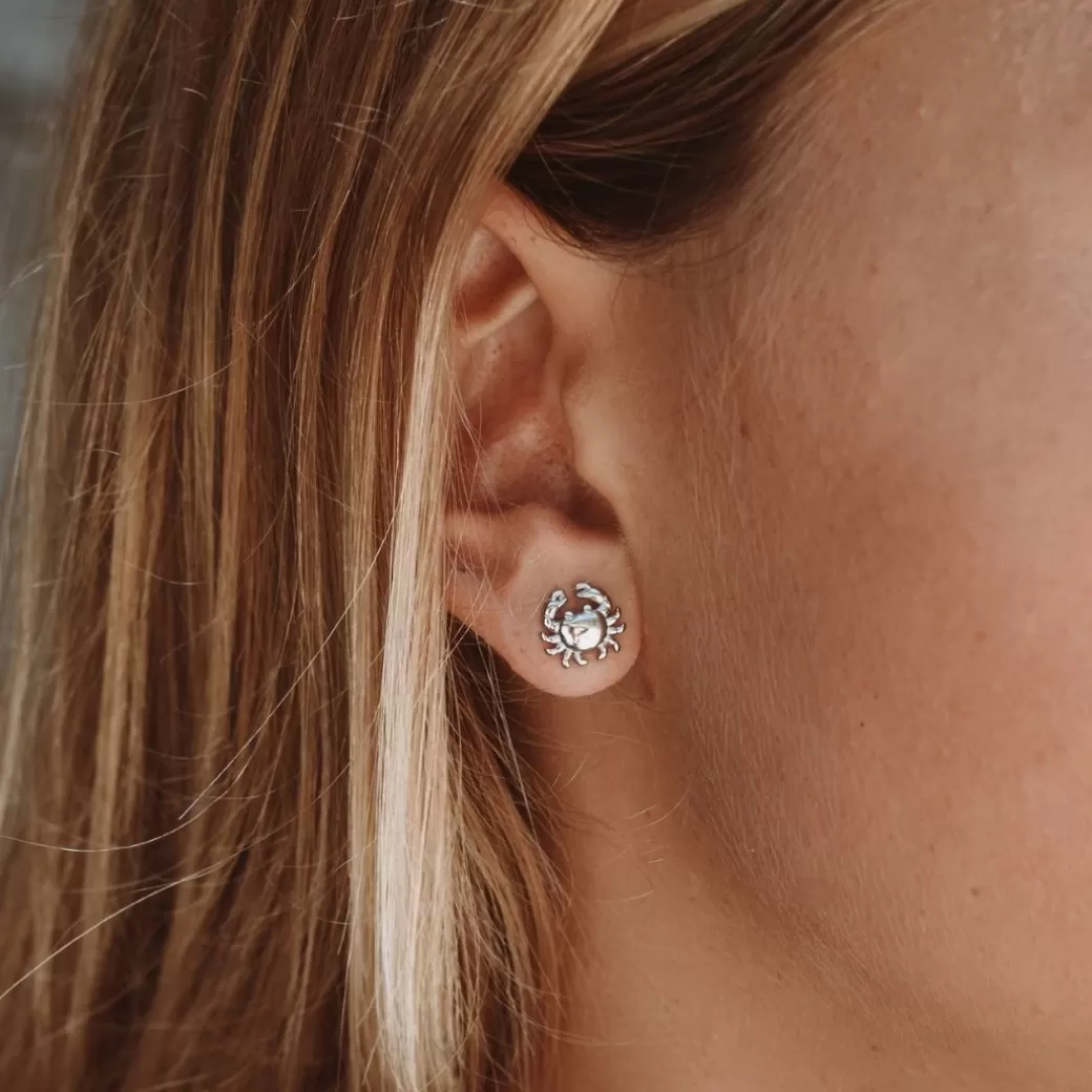Aretes de Cangrejo Marino con Toque Brillante - Joyería Atolea Edición Especial