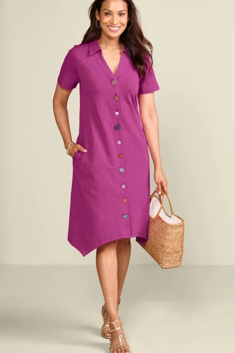 Vestido Danielle de Soft Surroundings - Elegancia Casual con Botones y Detalles Especiales