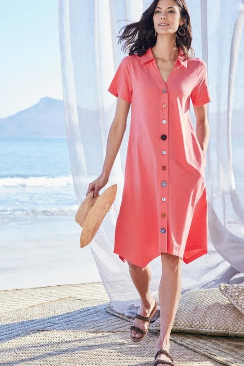 Vestido Danielle de Soft Surroundings - Elegancia Casual con Botones y Detalles Especiales