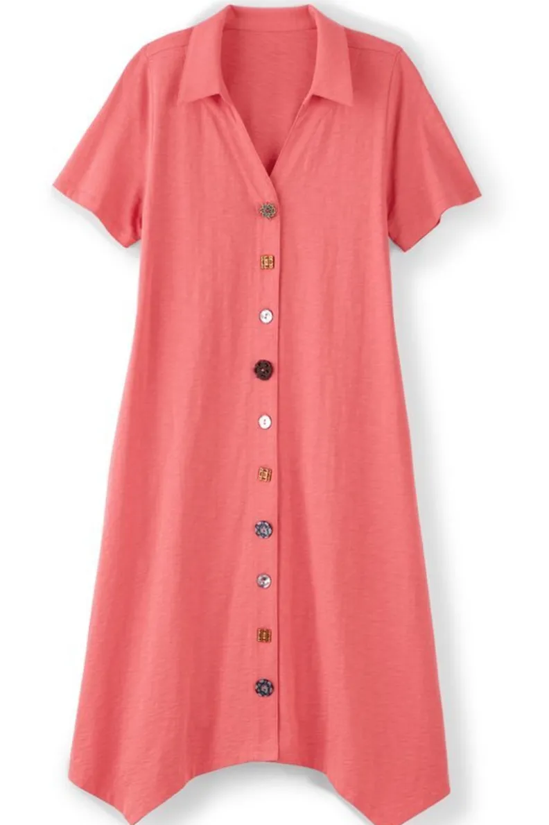 Vestido Danielle de Soft Surroundings - Elegancia Casual con Botones y Detalles Especiales