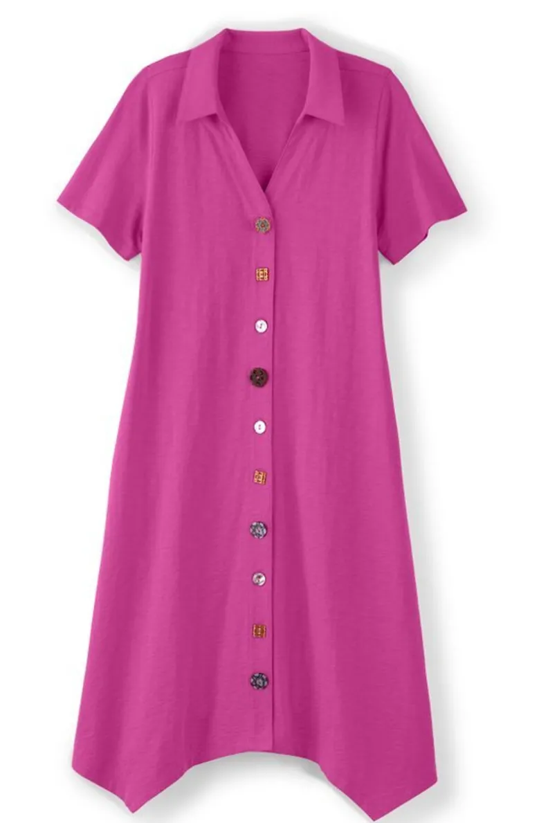 Vestido Danielle de Soft Surroundings - Elegancia Casual con Botones y Detalles Especiales