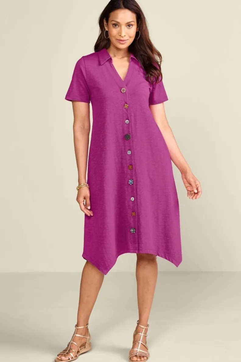 Vestido Danielle de Soft Surroundings - Elegancia Casual con Botones y Detalles Especiales