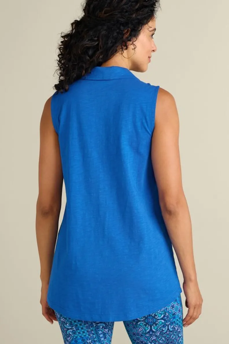 Blusas Elegantes: Túnica Danielle sin Mangas de SoftSurroundings - Conjuntos con Mallas Cómodas