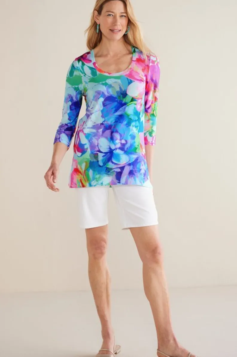Túnica Primaveral Darcy - Entornos Suaves con Estampado Floral en Rosa Suave, Diseño Fluyente y Confort Óptimo