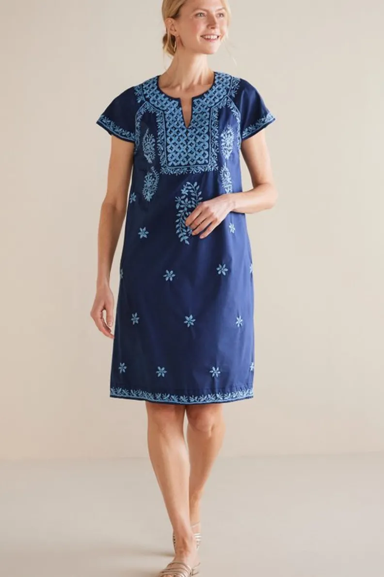 Vestido Corto Davina - Azul Marino en Tejido Suave de Soft Surroundings