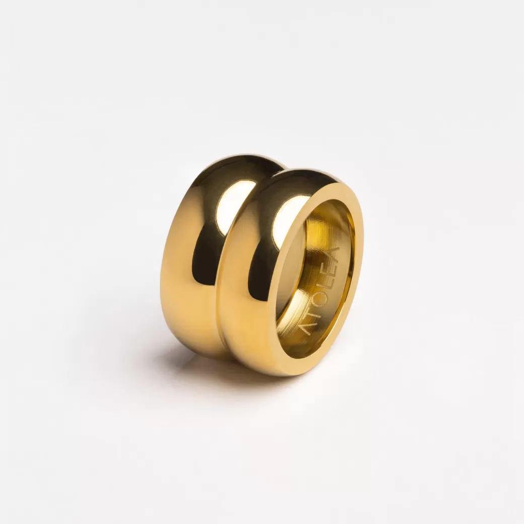 Anillo Doble de Diseño Exclusivo - Elegancia Moderna en Joyería Atolea
