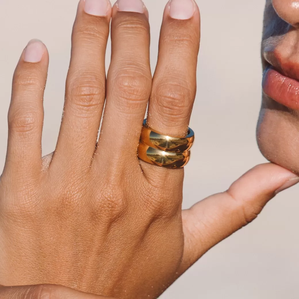 Anillo Doble de Diseño Exclusivo - Elegancia Moderna en Joyería Atolea