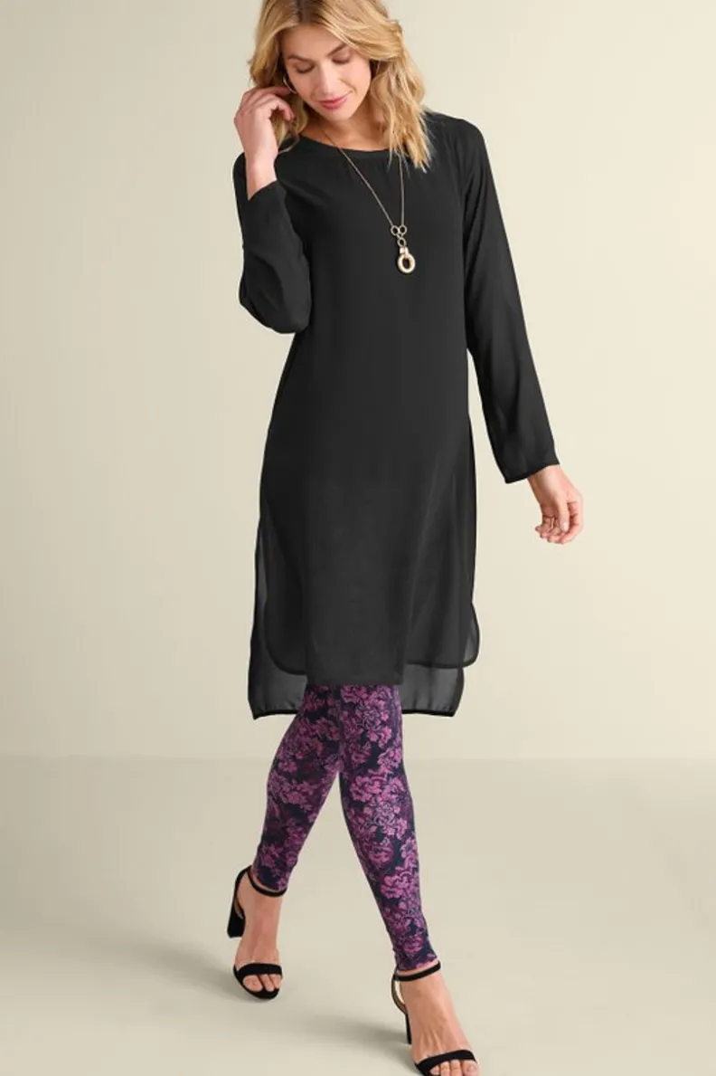 Túnica Sofisticada en Negro para Mujer - Colección Entornos Suaves Otoño/Invierno