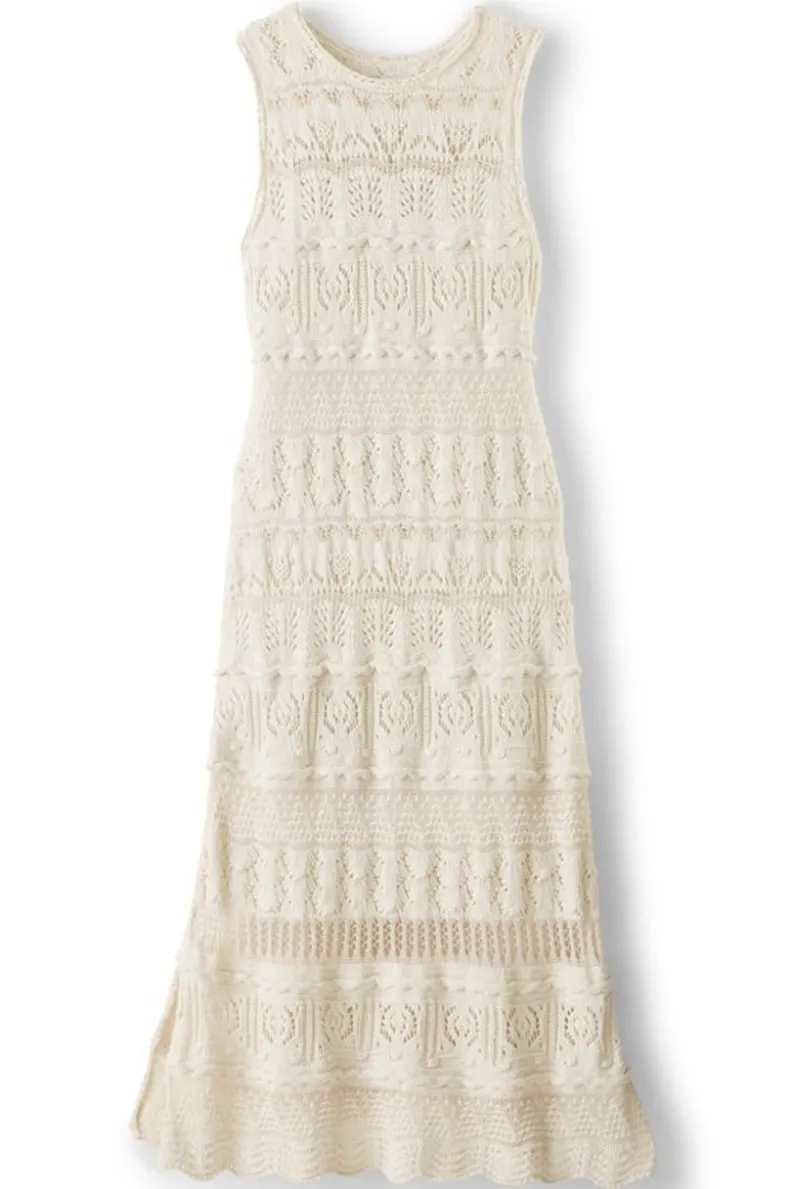 Vestido midi Erica de encaje bohemio en blanco vintage - Colección Soft Surroundings