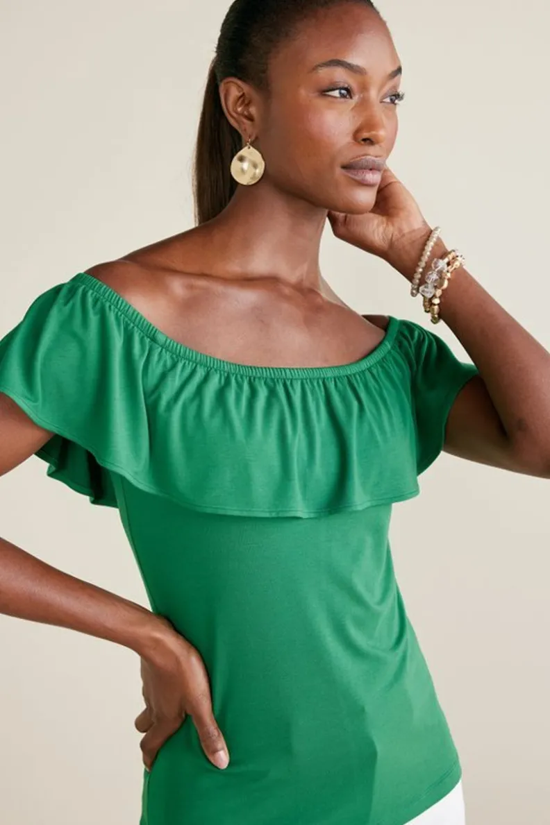 Blusa Essie de Colección Entornos Suaves - Ajuste Cómodo en Verde Esmeralda para Estilo Casual