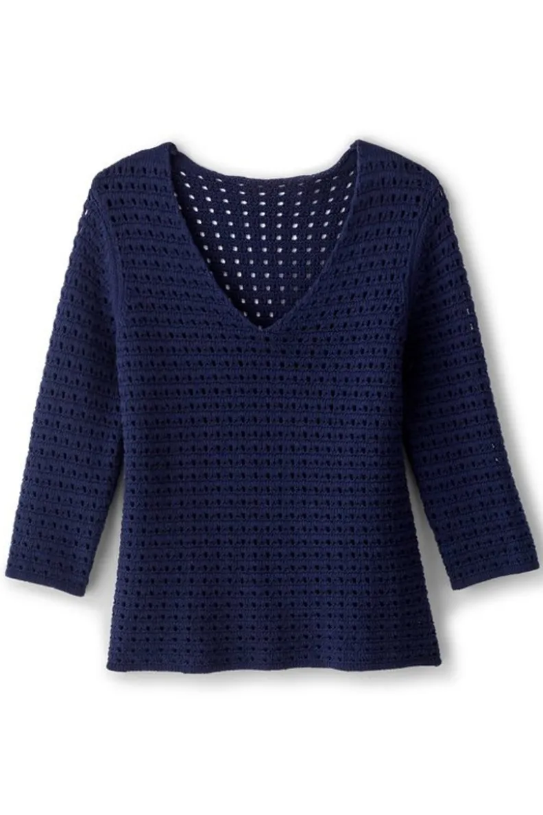 Jersey Estrella Azul Marino - Abrigos de Invierno Suaves y Confortables para Mujer · Soft Surroundings Collection