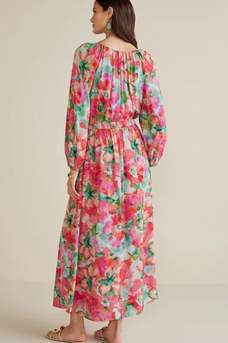 Vestido Largo Evalina con Estampado Tropical - Elegancia Casual de Soft Surroundings | Combina Frescura y Movilidad en Diseño Maxi