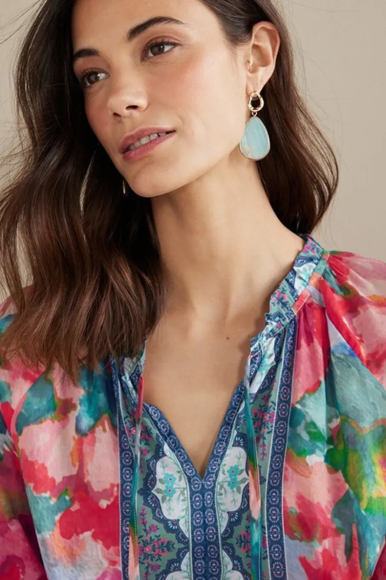 Blusa Primaveral Evalina - Rosa Polvoriento con Detalles Ranúnculo | Colección Soft Surroundings