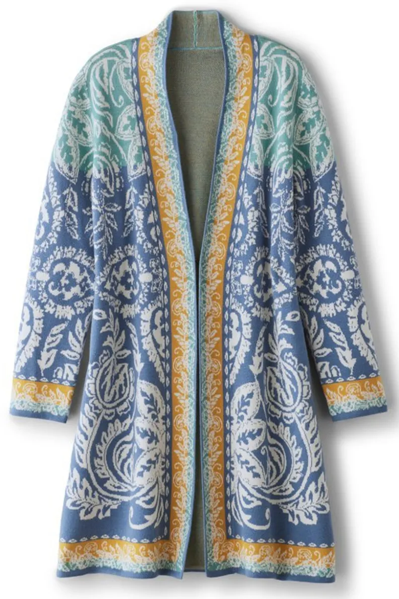 Abrigo Versátil Ezer con Tejido Jacquard y Bufanda Ajustable – Chaquetas Cálidas de Soft Surroundings