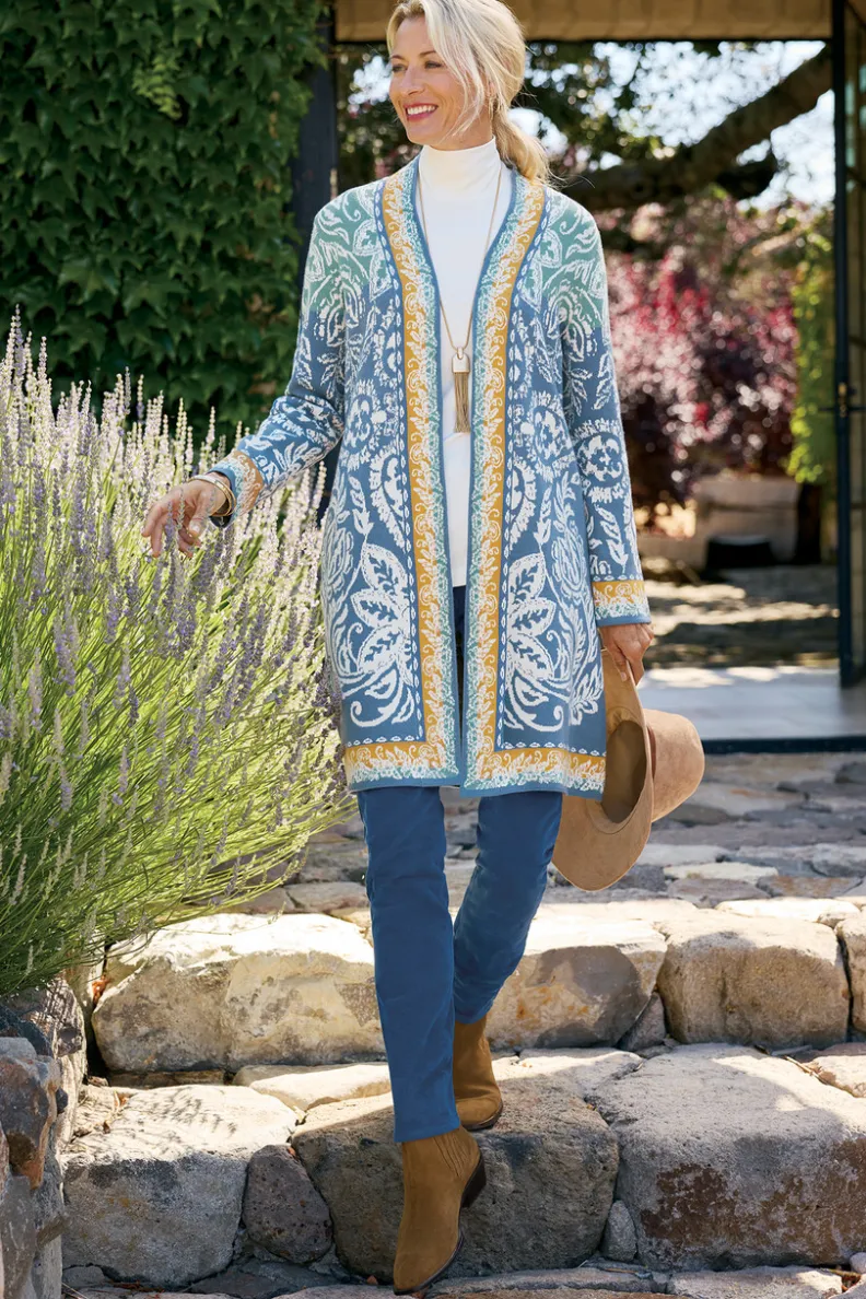 Abrigo Versátil Ezer con Tejido Jacquard y Bufanda Ajustable – Chaquetas Cálidas de Soft Surroundings