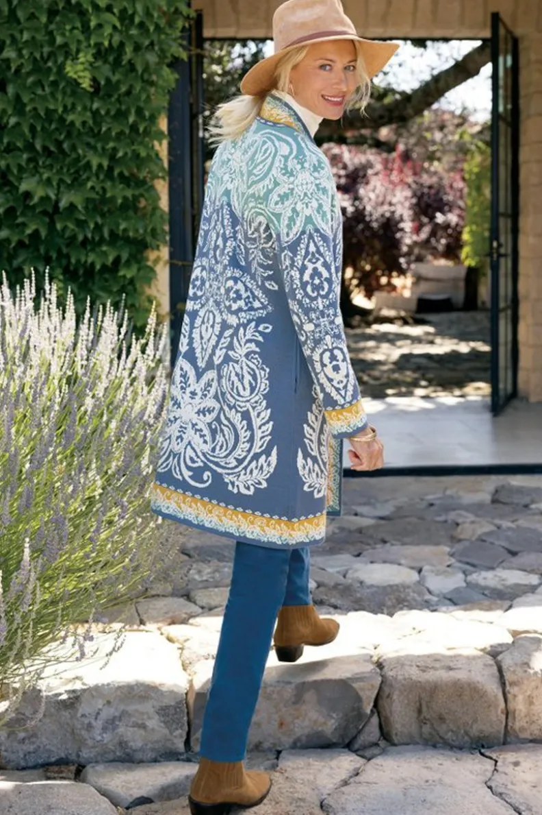 Abrigo Versátil Ezer con Tejido Jacquard y Bufanda Ajustable – Chaquetas Cálidas de Soft Surroundings