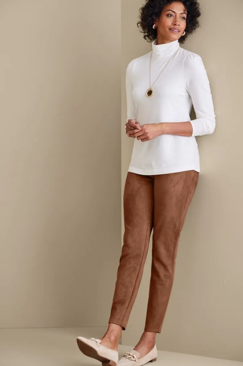 Leggings Soft Surroundings en Piel de Antifaz - Tiro Alto Elástico y Cómodo para Movilidad Diaria