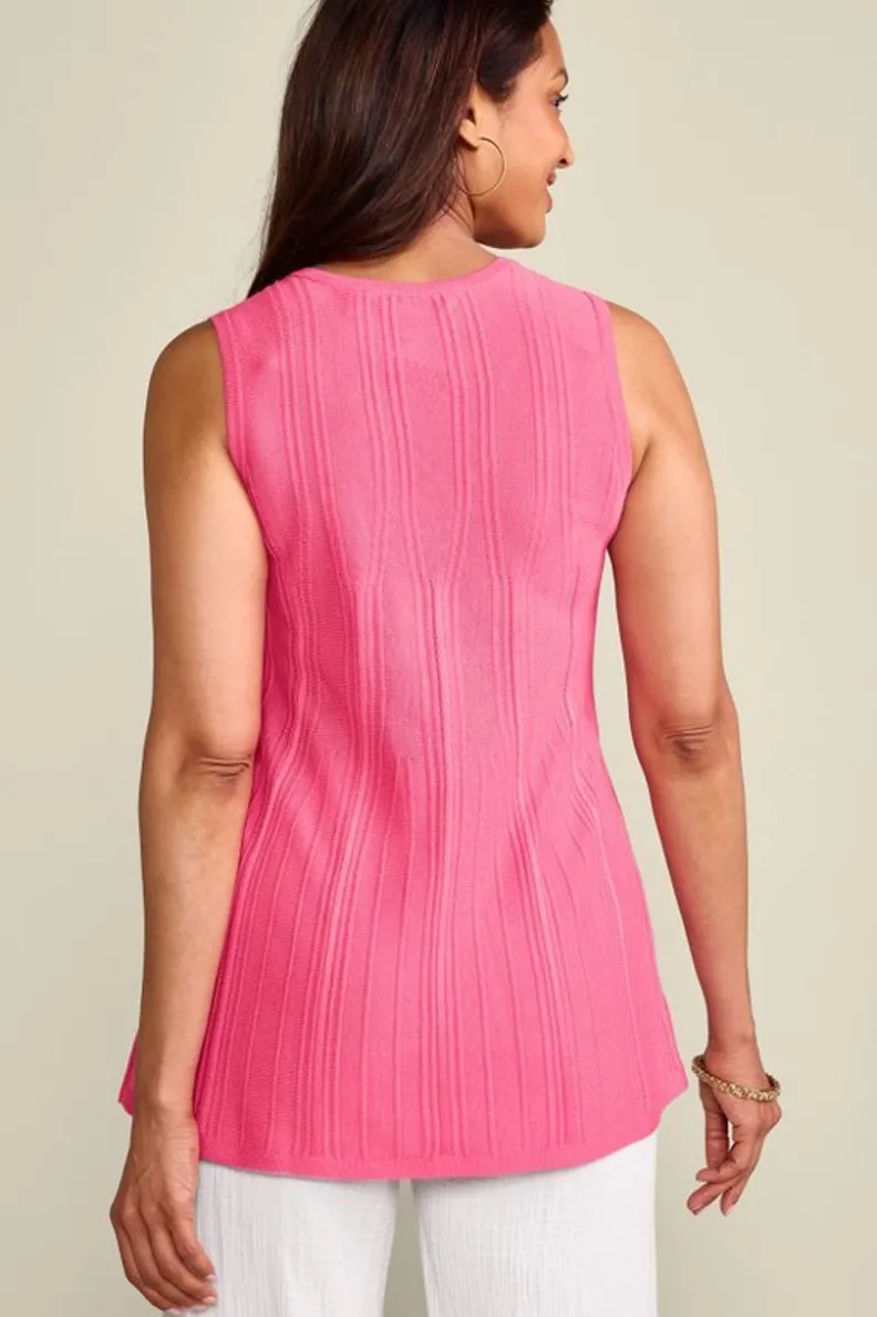 Blusa de Punto Felicity con Volantes - Rosa Azalea | Jerséis y Cardigans Elegantes de Soft Surroundings