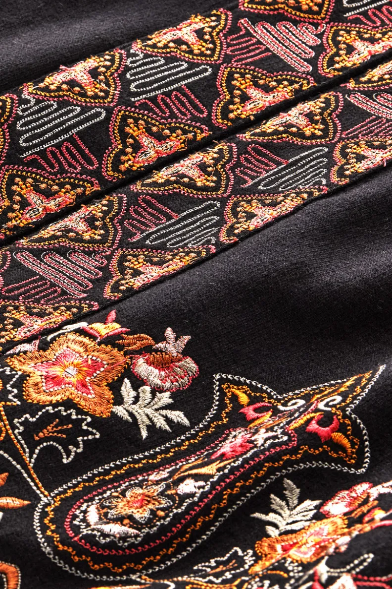 Chalecos, Chaquetas y Abrigos Soft Surroundings - Kimono Vintage Fibra Artesanal en Negro Antiguo