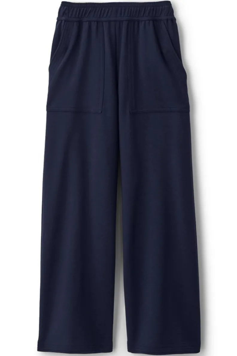 Pantalones Tobilleros French Terry Fina - Tejido Ultra Suave en Azul Marino | Colección Soft Surroundings