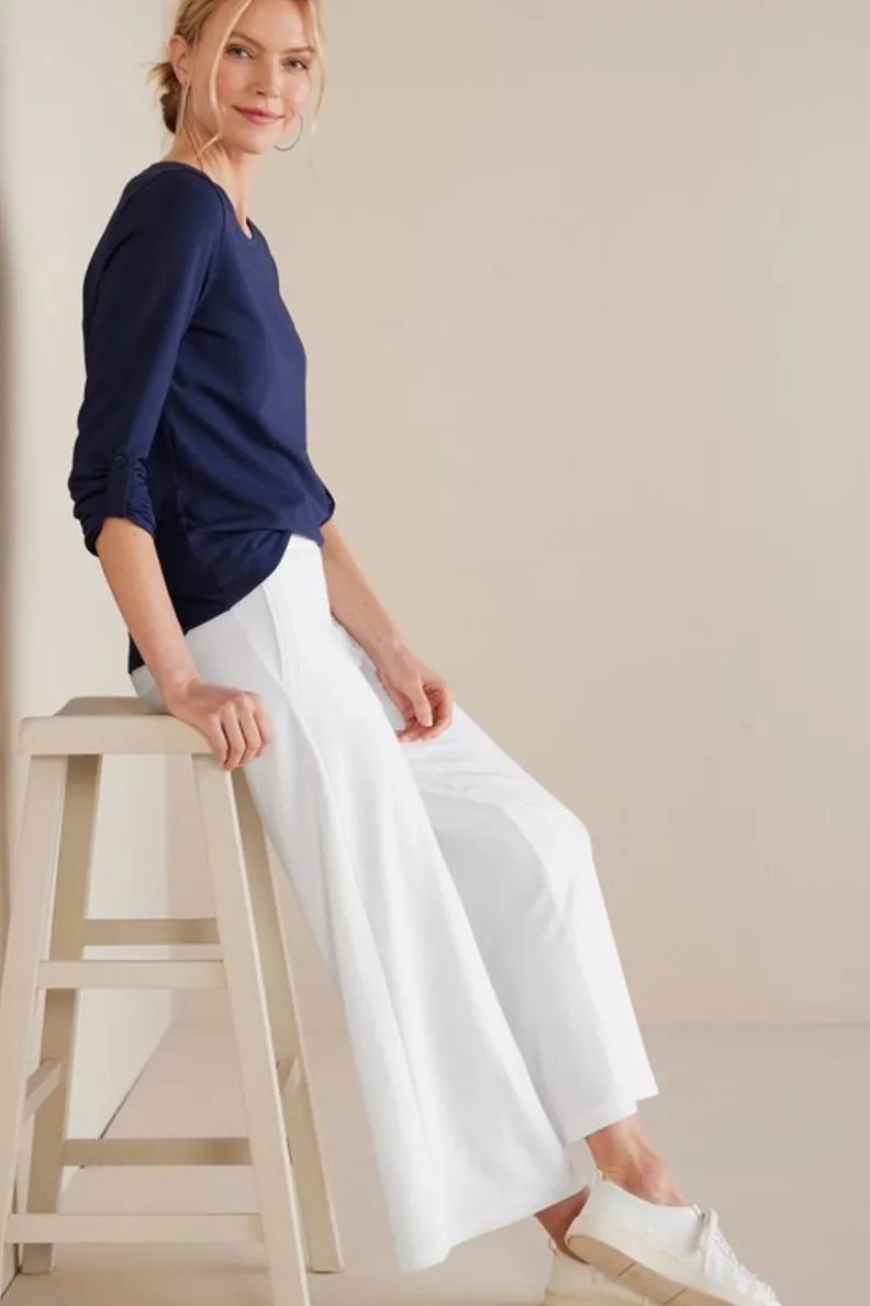 Pantalones Tobilleros French Terry Fina - Tejido Ultra Suave en Azul Marino | Colección Soft Surroundings