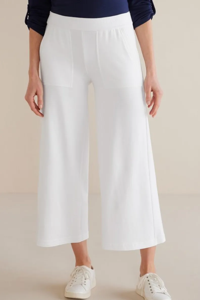 Pantalones Tobilleros French Terry Fina - Tejido Ultra Suave en Azul Marino | Colección Soft Surroundings