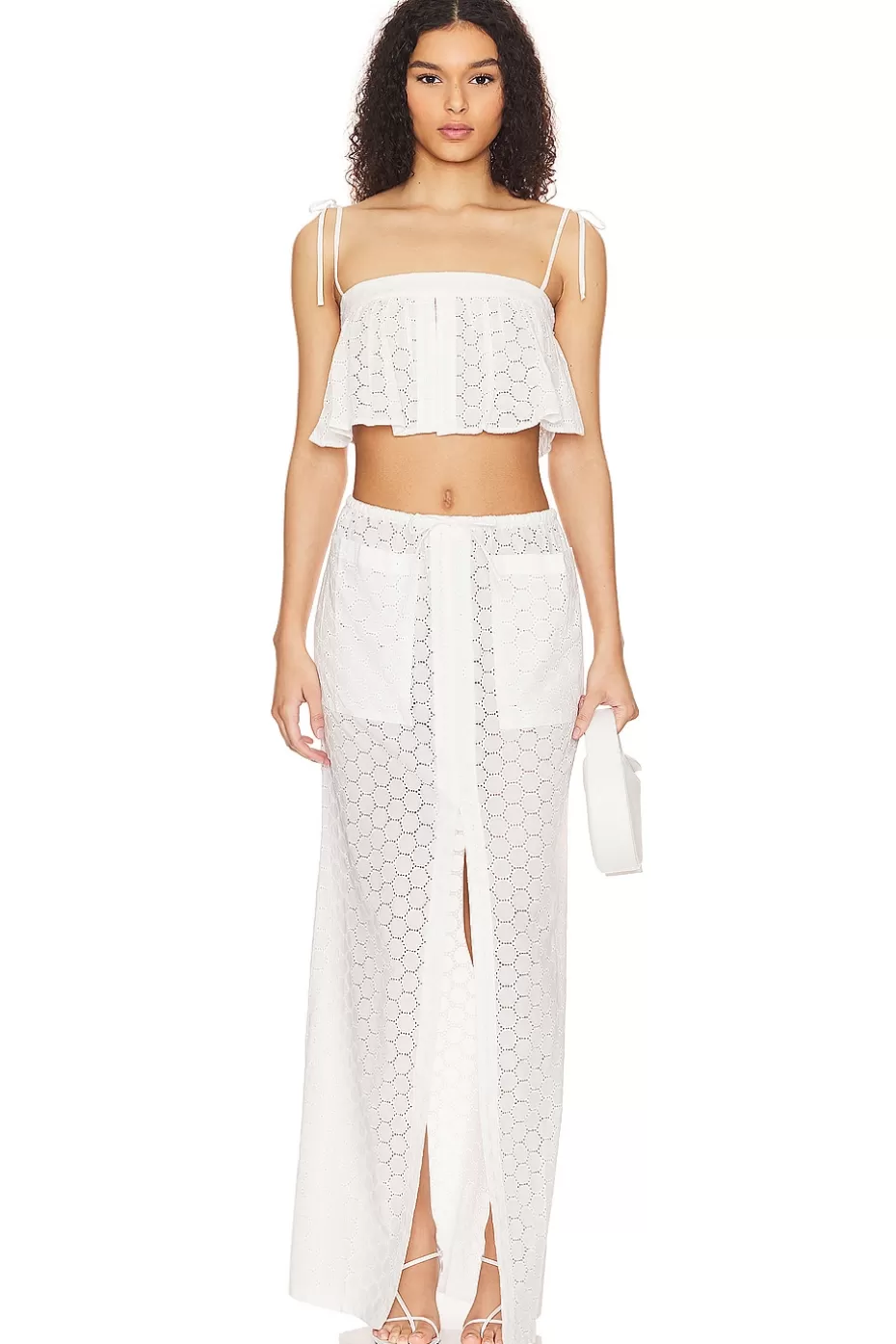 Falda Larga Fiona de Lovers + Friends - Estilo Boho-Chic con Detalles Artesanales y Ajuste Fluyente
