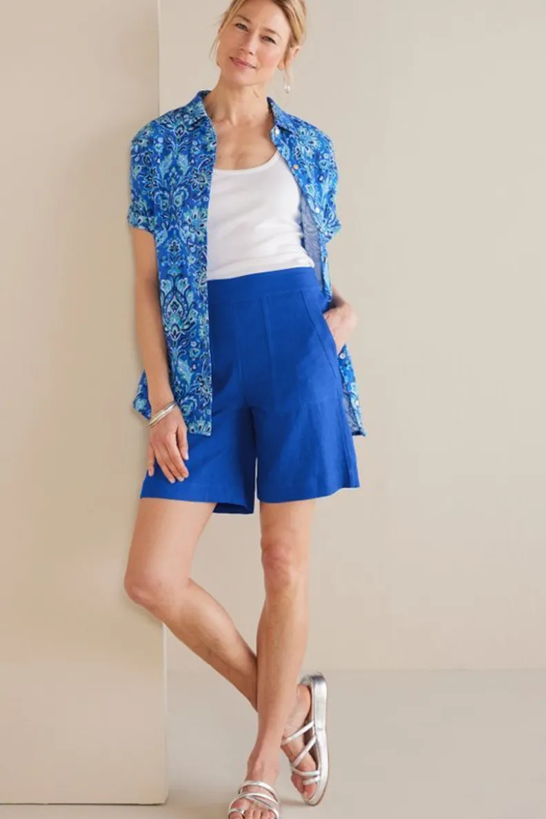 Bermudas Flavia de Soft Surroundings - Tejido transpirable de lino y algodón · Estilo casual para looks frescos · Comodidad premium en días cálidos