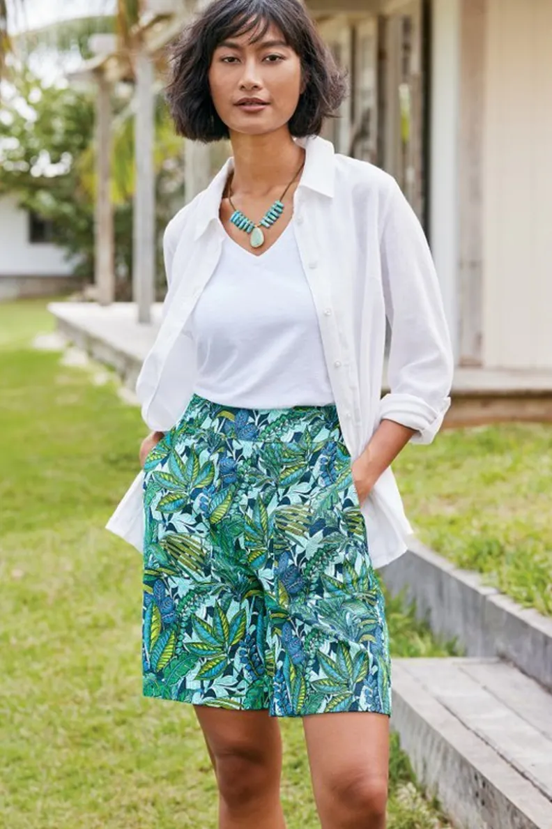 Bermudas Flavia de Soft Surroundings - Tejido transpirable de lino y algodón · Estilo casual para looks frescos · Comodidad premium en días cálidos