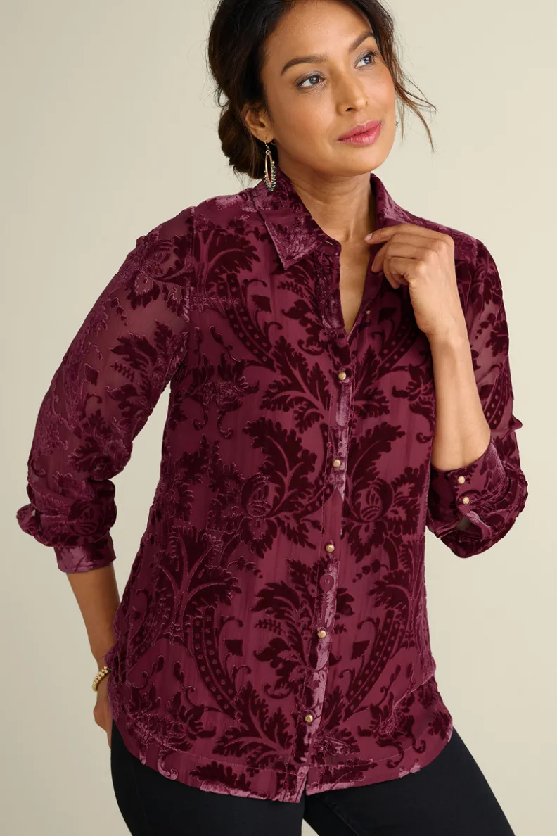 Blusa Elegante Floreat en Terciopelo Premium - Entornos Suaves de Lujo y Confort