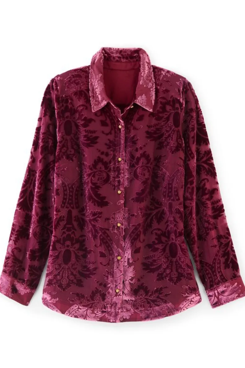 Blusa Elegante Floreat en Terciopelo Premium - Entornos Suaves de Lujo y Confort
