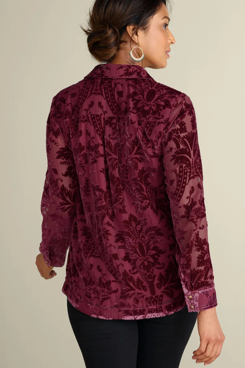 Blusa Elegante Floreat en Terciopelo Premium - Entornos Suaves de Lujo y Confort