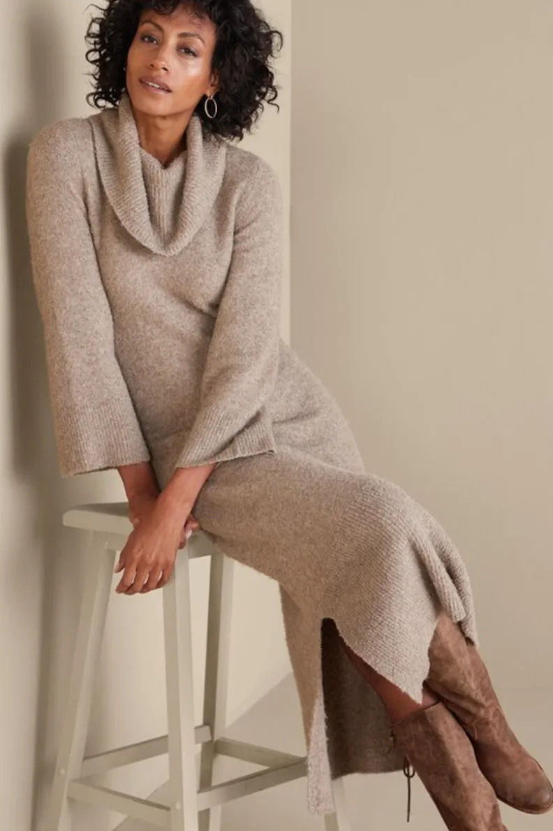 Vestido Frances de Soft Surroundings - Elegancia Casual en Tono Beige Suave