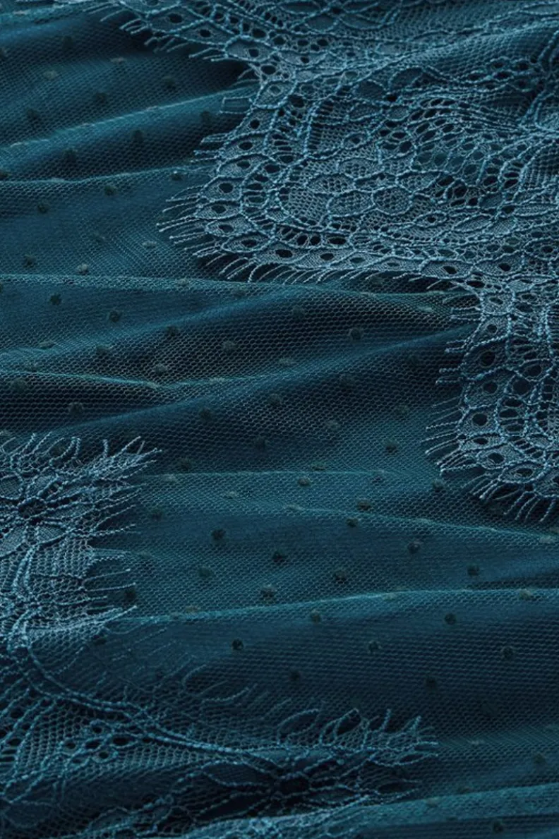 Falda Larga de Encaje Frederica en Azul Marino - Elegancia Costera de Soft Surroundings
