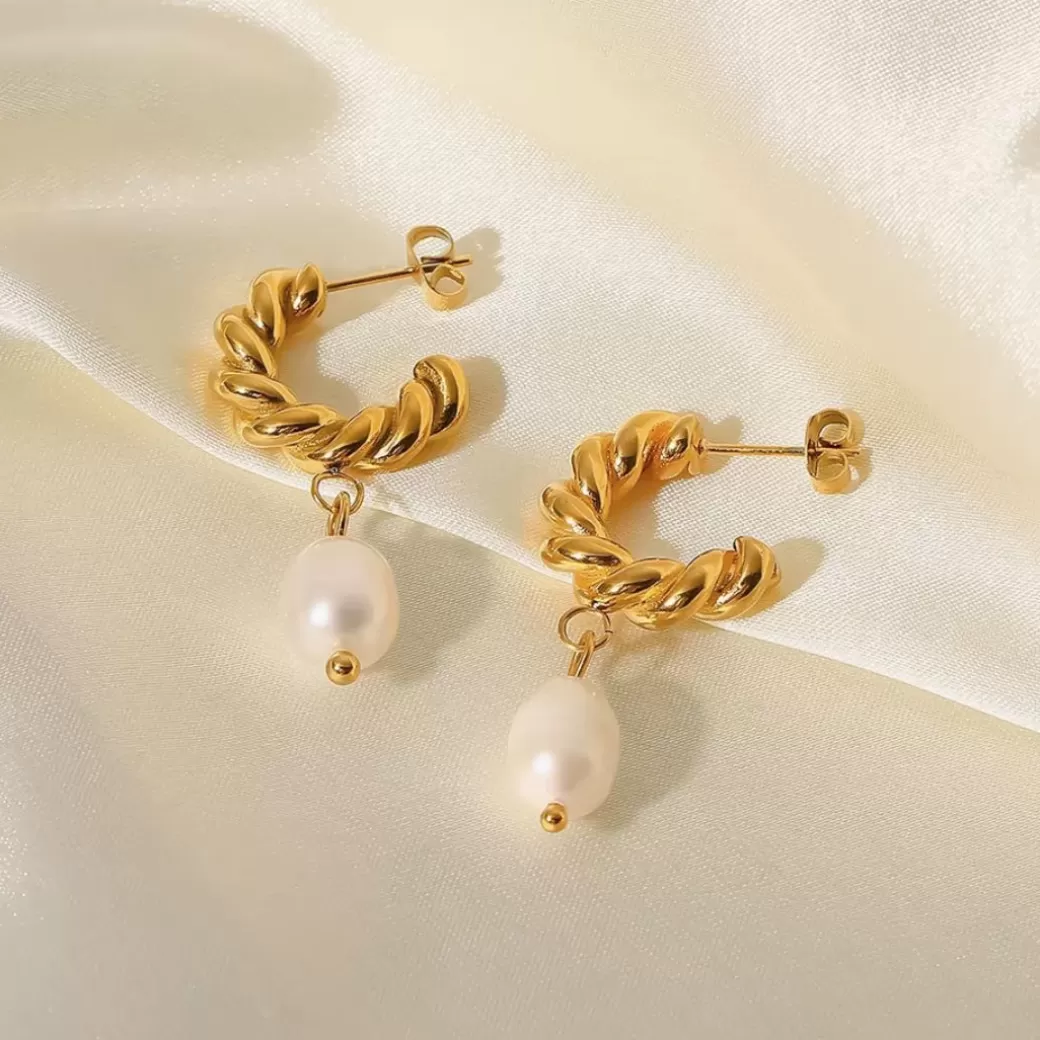 Pendientes Péndulas de Perlas Naturales con Brillo Delicado - Joyería Atolea en Línea