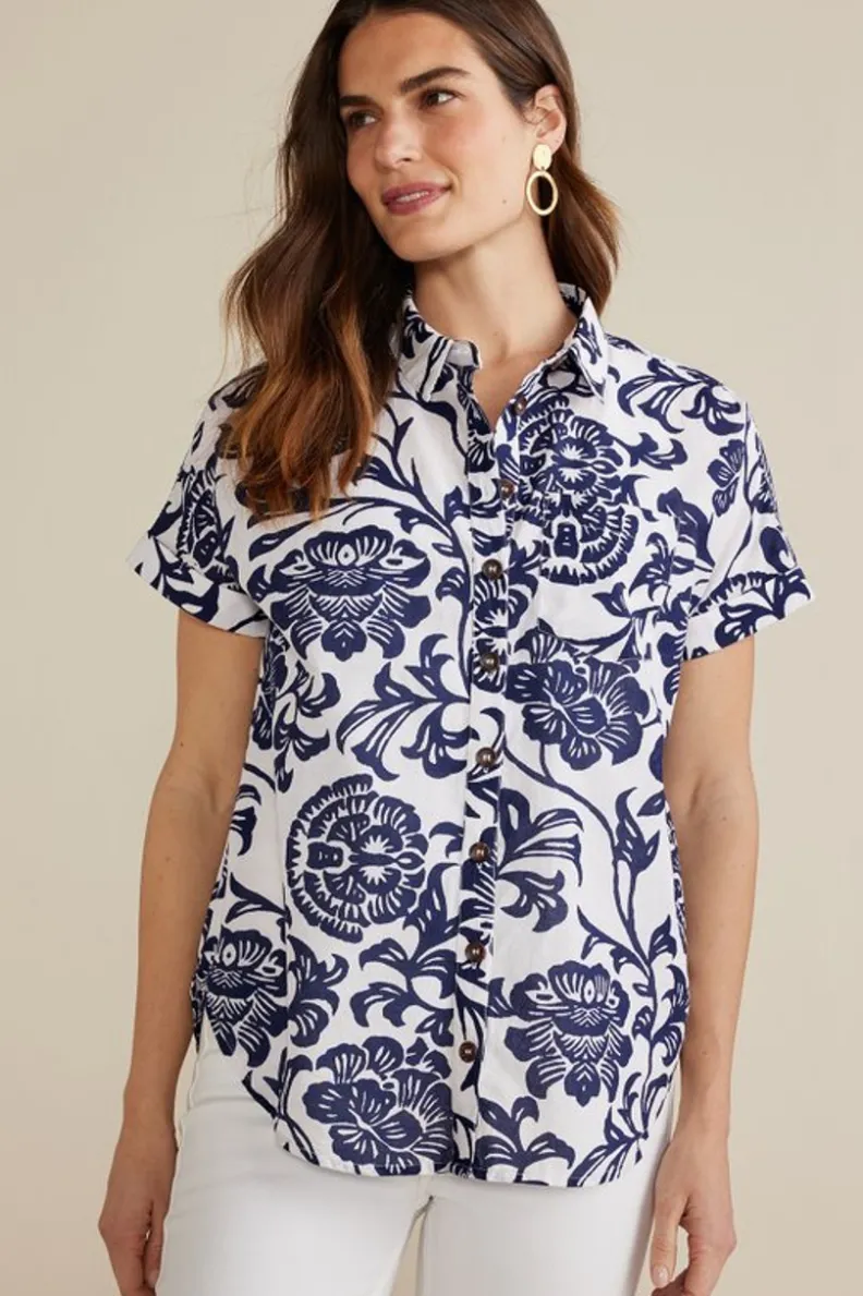 Blusa Gía Top Aire Tropical - Estampado Floral Fiji con Toque Suave