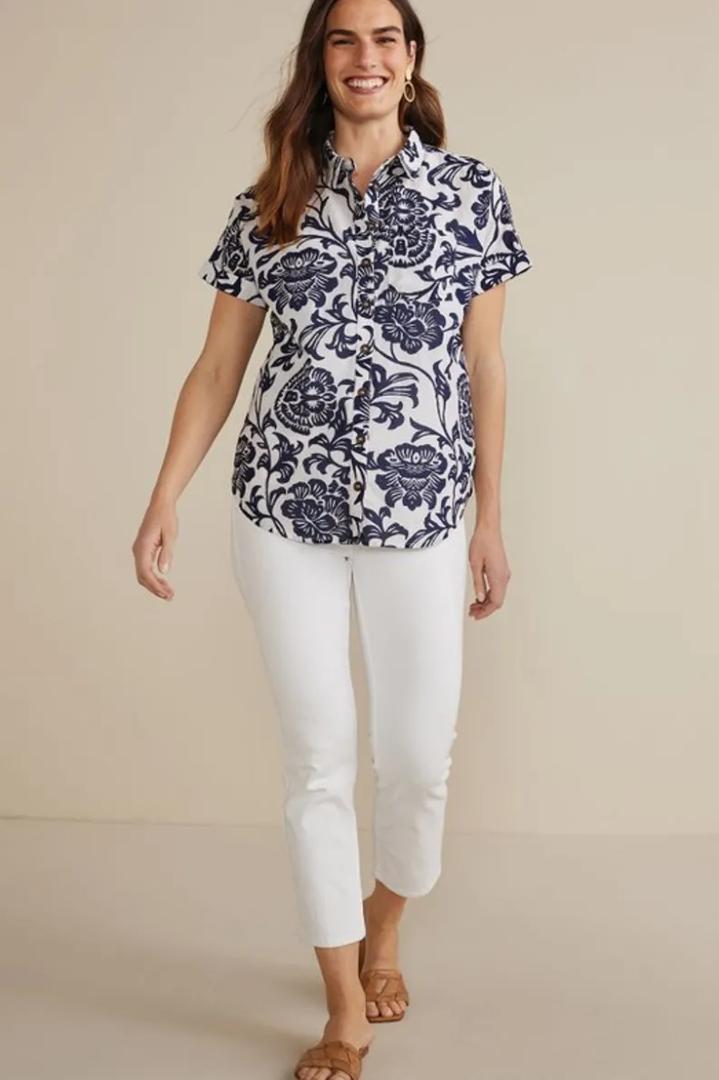 Blusa Gía Top Aire Tropical - Estampado Floral Fiji con Toque Suave