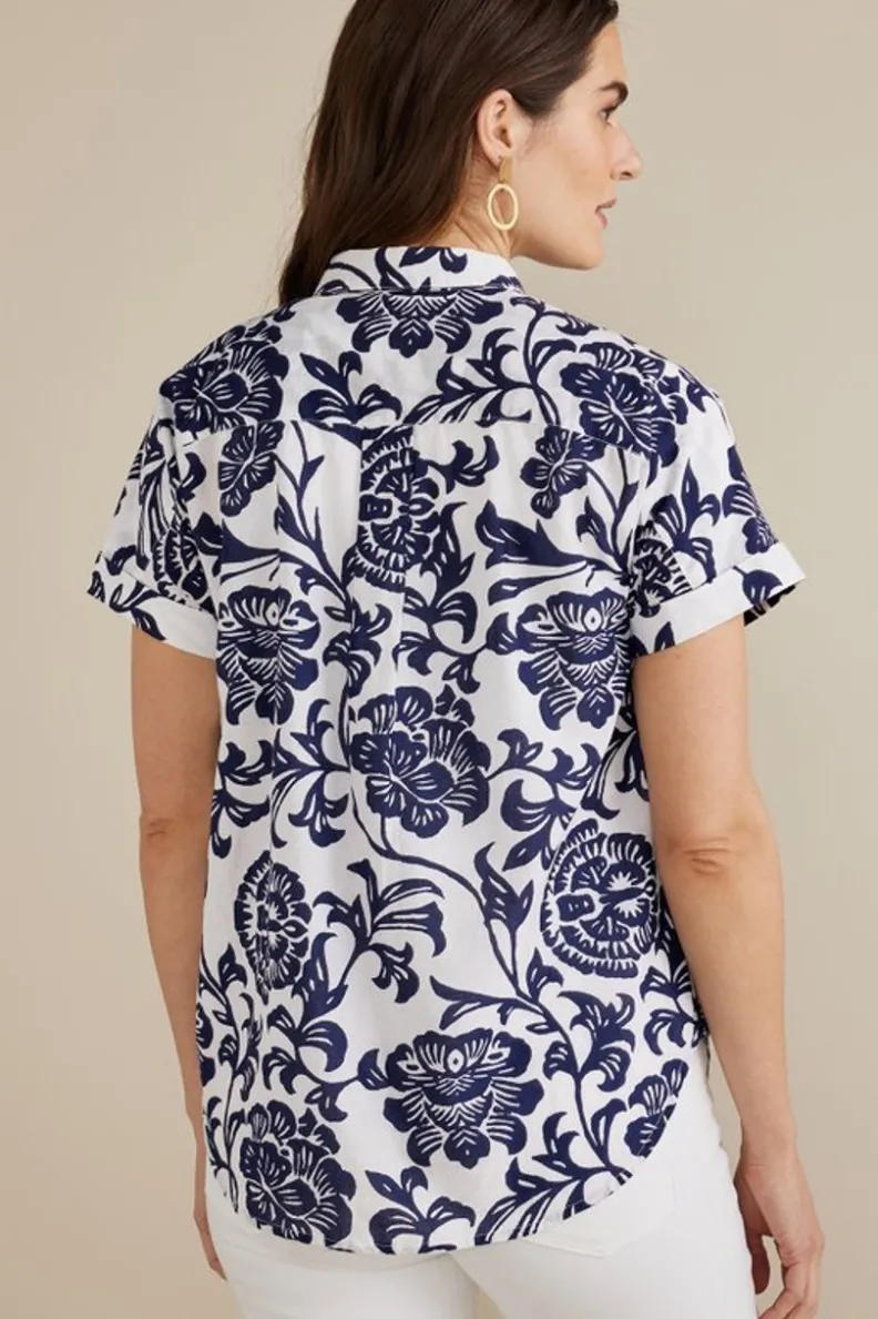 Blusa Gía Top Aire Tropical - Estampado Floral Fiji con Toque Suave