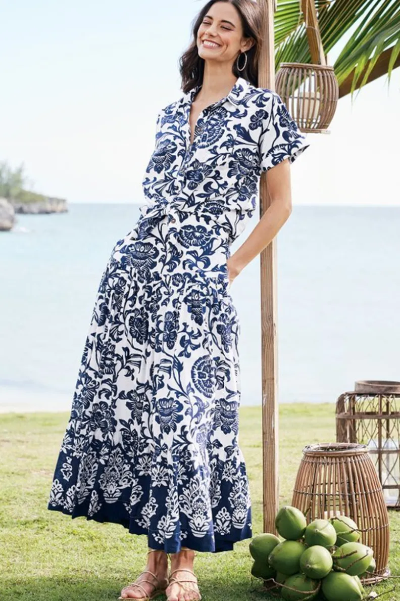 Blusa Gía Top Aire Tropical - Estampado Floral Fiji con Toque Suave