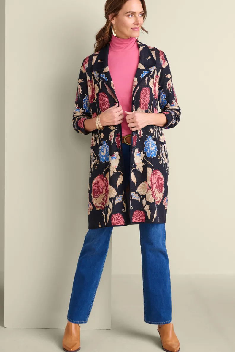 Abrigo tejido Glasgow en negro - Cárdigan largo de punto suave para mujer • Colección Soft Surroundings
