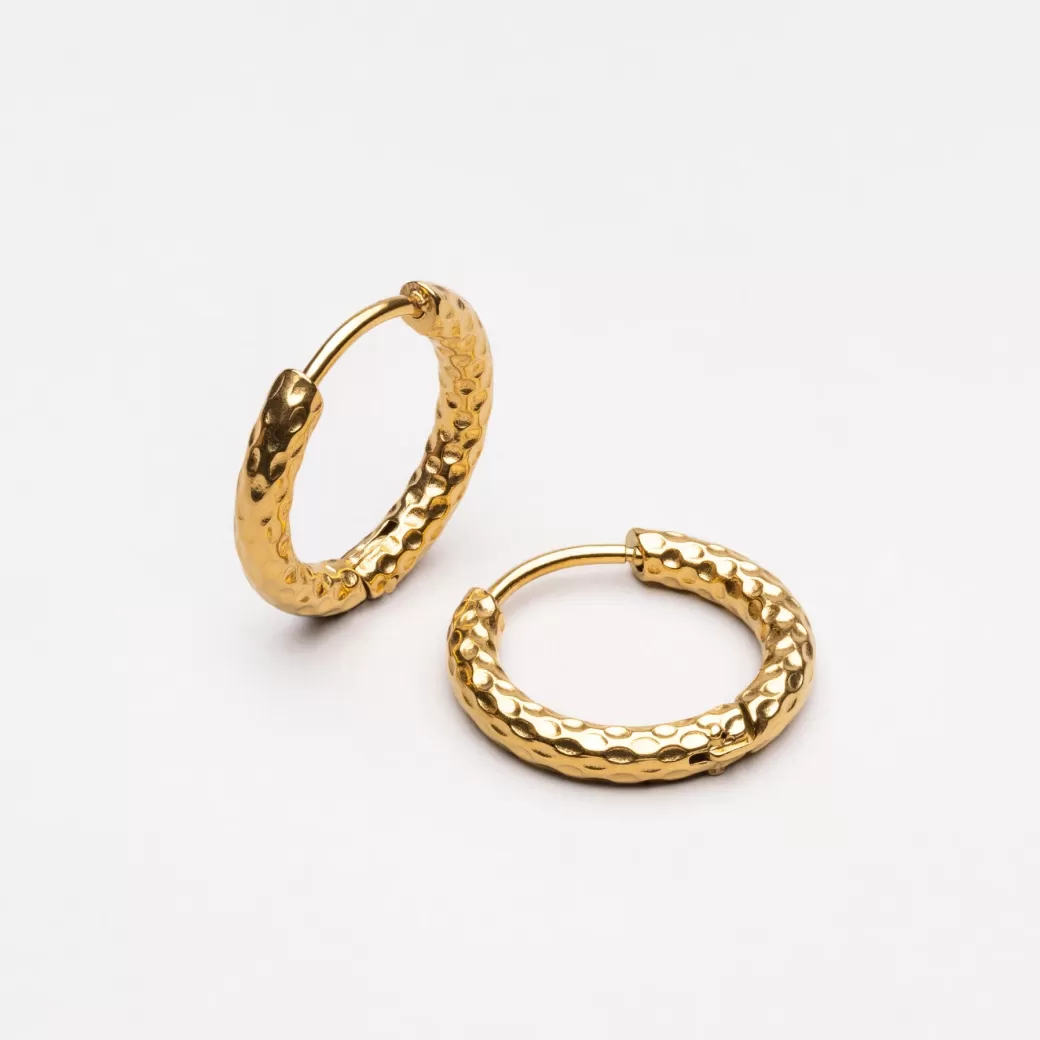 Aretes de Aro Martillados Artesanales - Joyería Atolea Edición Especial