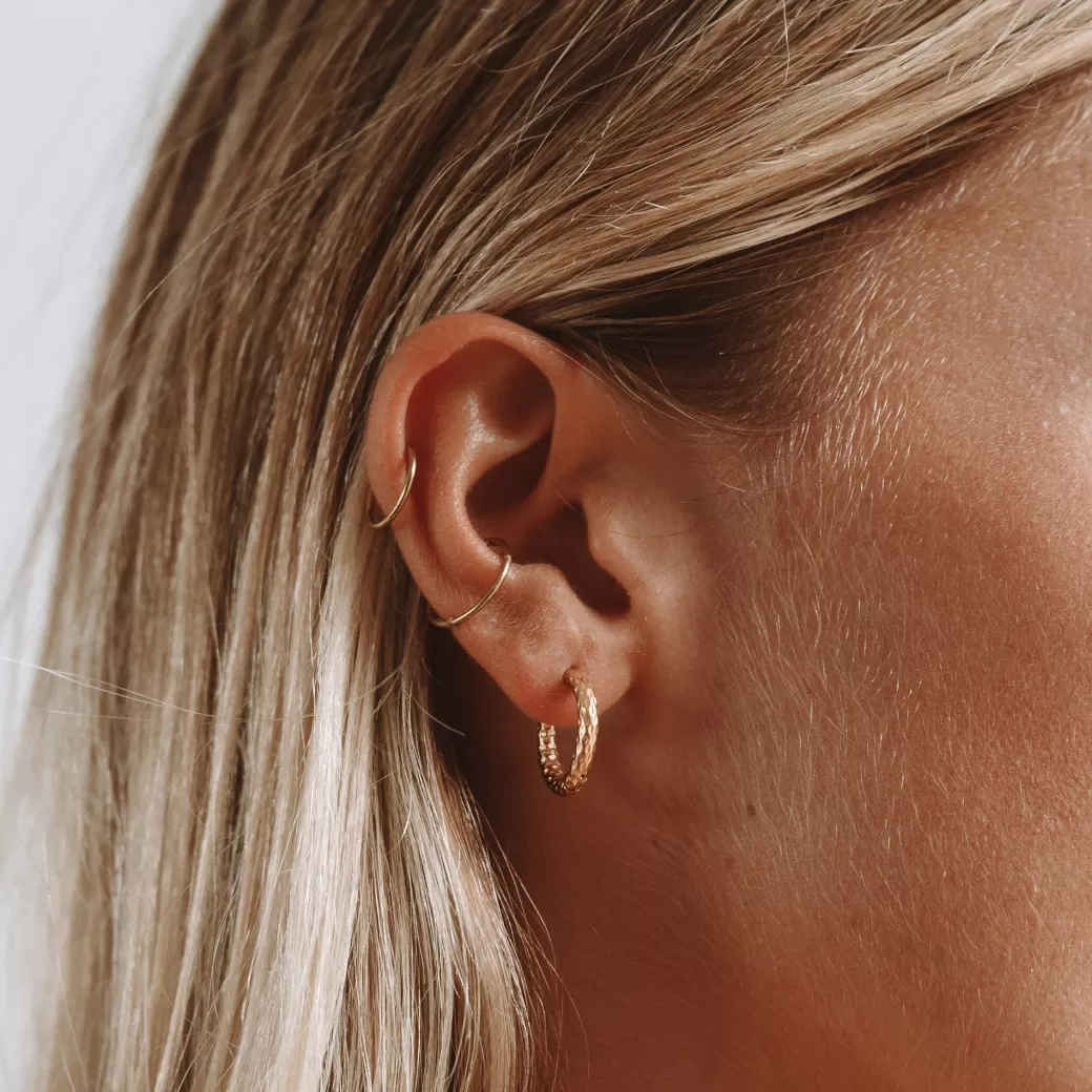 Aretes de Aro Martillados Artesanales - Joyería Atolea Edición Especial