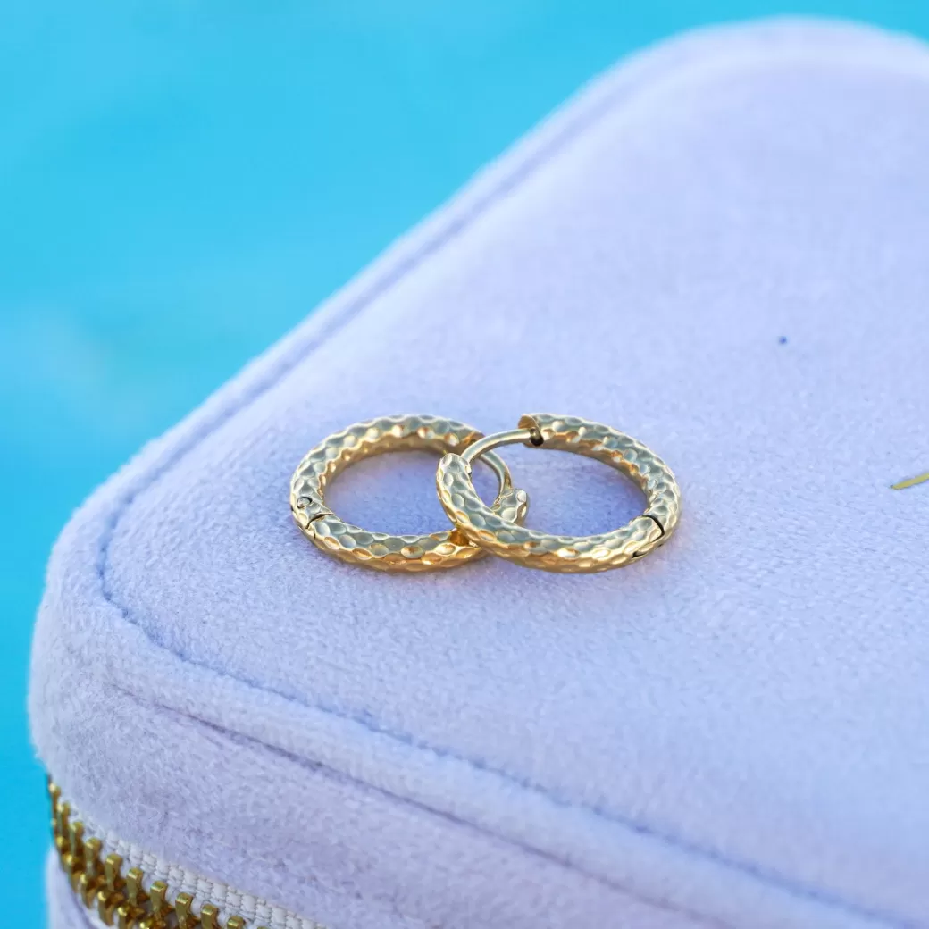 Aretes de Aro Martillados Artesanales - Joyería Atolea Edición Especial