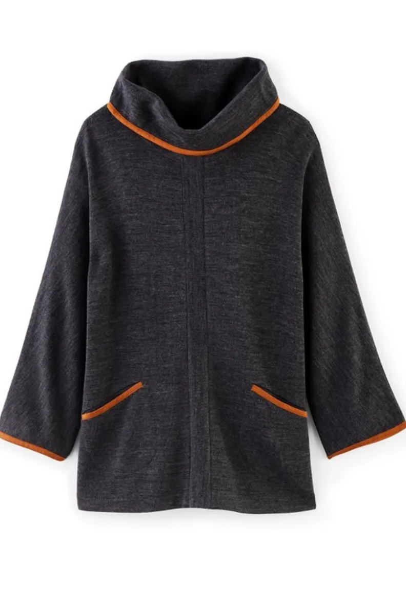 Túnica Transformable Hanna de Soft Surroundings - Gris Carbón Jaspeado con Diseño Multiusos