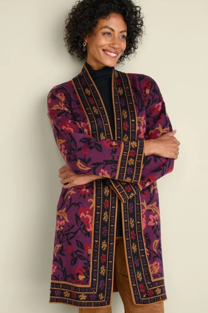 Cárdigan Jacquard Invierno Jardín - Suéteres Acogedores con Detalles Artesanales | Colección Soft Surroundings