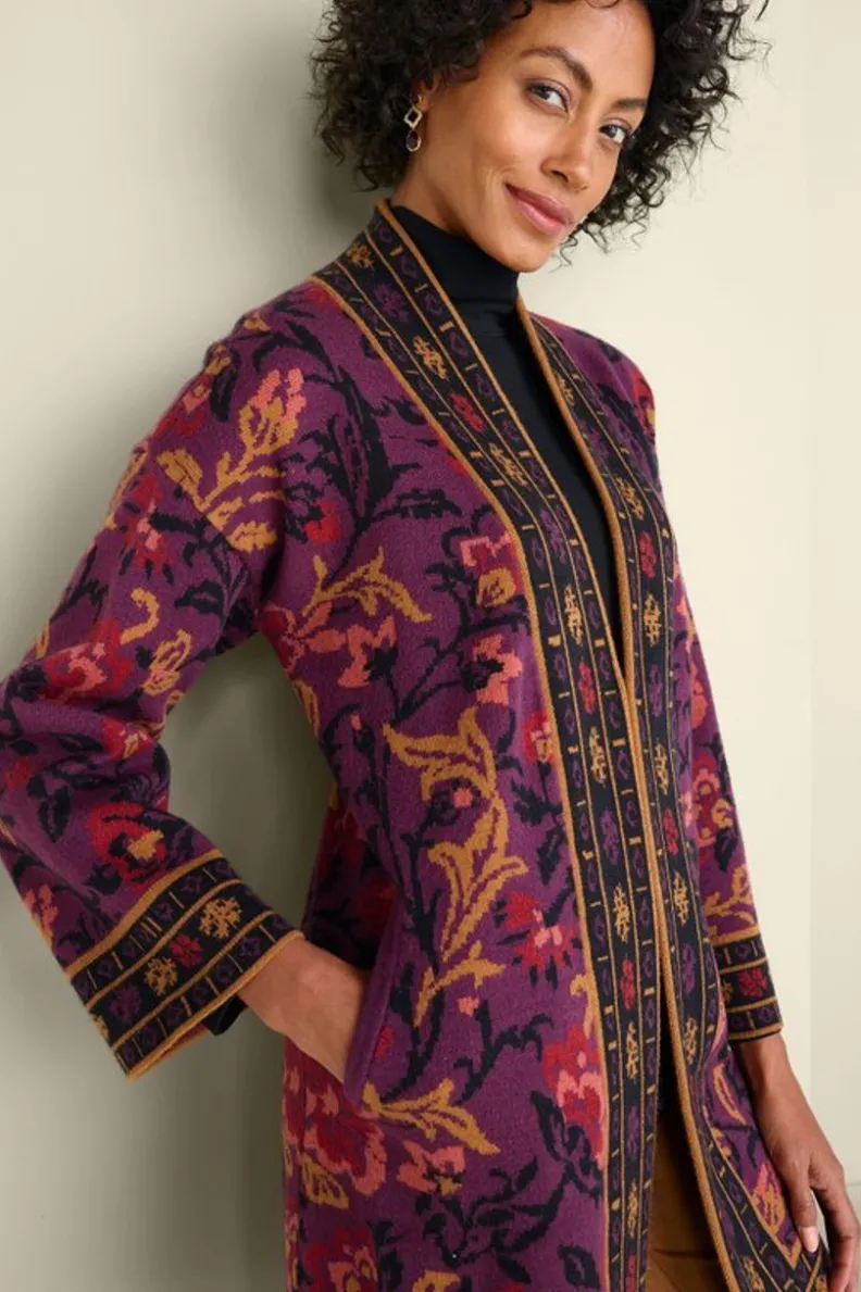 Cárdigan Jacquard Invierno Jardín - Suéteres Acogedores con Detalles Artesanales | Colección Soft Surroundings