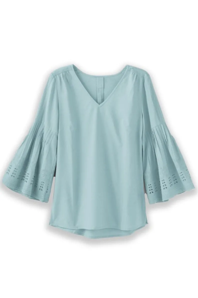 Túnica Heloise con Mangas de Encaje y Detalles Artesanales - Tops Soft Surroundings
