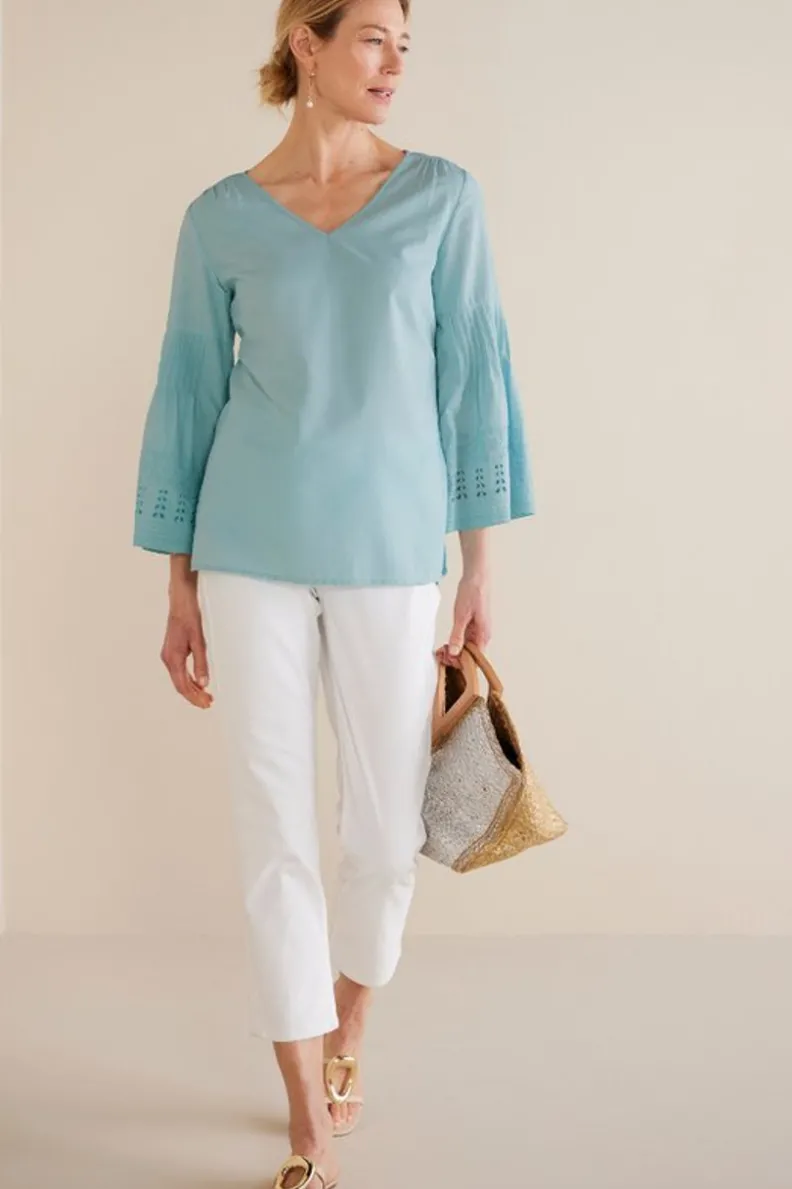 Túnica Heloise con Mangas de Encaje y Detalles Artesanales - Tops Soft Surroundings